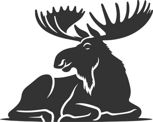 Obraz premium Moose forest animal vector illustration silhouette