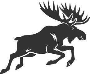 Moose forest animal vector illustration silhouette