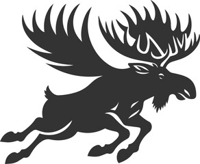 Moose forest animal vector illustration silhouette