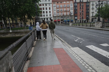 Young people walking in the street
