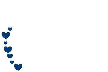 Blue heart shaped paper on transparent background. Collage composition with rough texture of paper. Scalloped edges. Love and romance. Lovely halftone color.