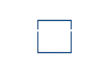 Square, rectangular shape, blue, collage rectangle, photo frame on transparent background.