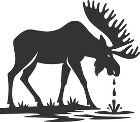 Moose forest animal vector illustration silhouette