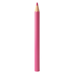 A single pink colored pencil isolated  isolated on transparent background