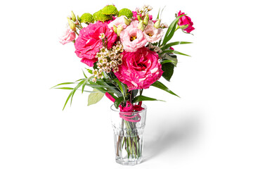 bouquet of pink roses in vase