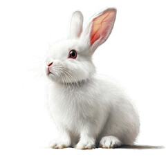 Obraz premium Portrait of a white rabbit isolated on transparent background