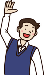 공부하는 학생들, 교실에서 공부하는 모습, 시험 준비, 집중하는 청소년, 책상 앞에서 필기하는 모습 등 교육과 학습을 주제로 한 감성 일러스트 세트