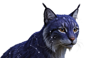 Majestic Eurasian Lynx (Lynx lynx) with a Celestial Starry Night Coat