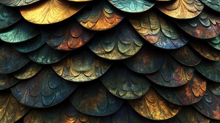Multicolored, textured scales