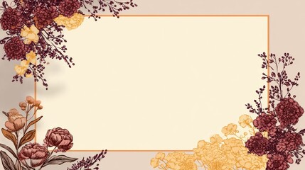 Elegant Thank You Card Layout Template Featuring Floral Designs in Rich Colors Suitable for Various Occasions