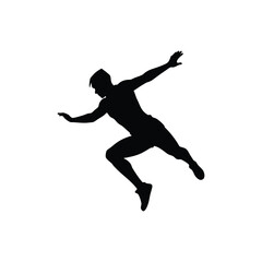 silhouette of jumping man