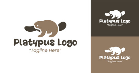 Minimalist Platypus Logo with Natural Earth Colors for Corporate Branding
