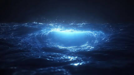 Fototapeta premium Glowing Ocean Waves at Night