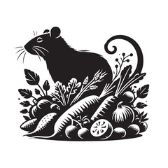 Black Ratatouille Silhouette Vector, High Quality Illustration on White Background