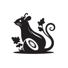 Black Ratatouille Silhouette Vector, High Quality Illustration on White Background