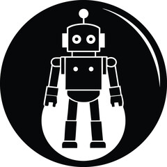 Negative Space Bot Icon with Robot Shape Design Vector Silhouette illustration