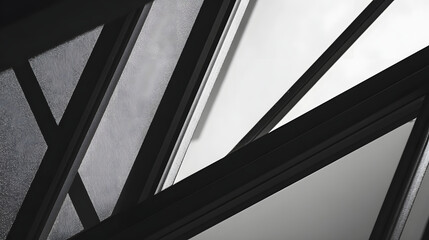 Abstract architectural lines and geometric shapes in a modern monochrome design, showcasing minimalist elegance and precision.