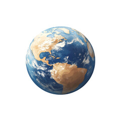 Obraz premium Cartoon planet Earth on white background. 3d realistic globe icon. Planet Earth Day or Environment Day concept