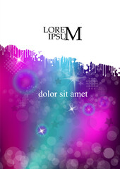 Purple blue gradient background for text. Cosmic glow hand drawn. Not AI, Vector illustration.