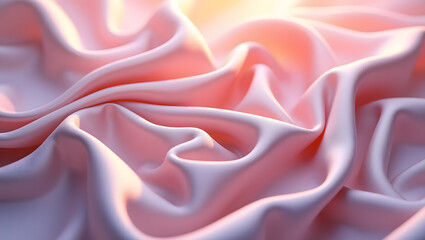 Obraz premium Luminous Abstract Pink Draping: An Ethereal Composition of Undulating Synthetic Material, Highlighted by Soft Glow and Subtle Shadows