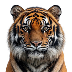 Obraz premium Portrait of Sumatran tiger isolated on transparent background.