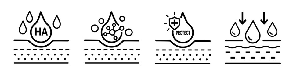 피부관리 컨셉 라인 일러스트,
Skin care concept line illustration,