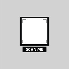 Fototapeta premium Thin Bordered QR Box with Scan Text