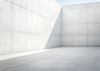 Obraz premium Stark White Concrete Wall with Clean Surface and Soft Shadows