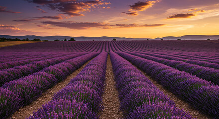 lavender field at sunset