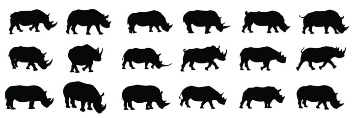 rhino vector silhouettes.