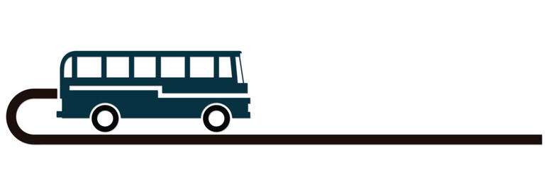 The symbol of a stylized passenger bus.
