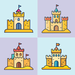 Sandcastle Flat Style Beach Toy Vector Illustration