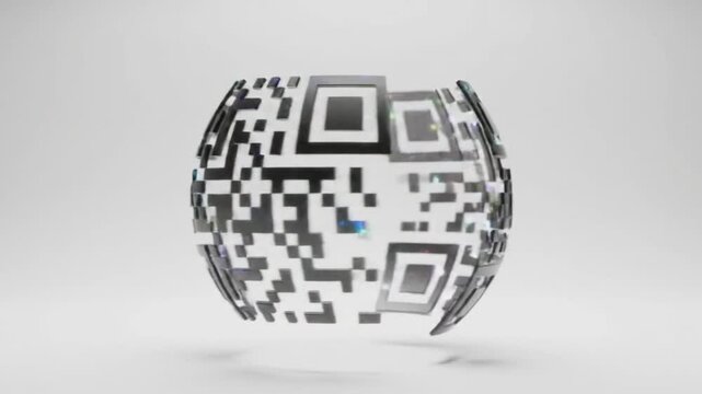 3D Spherical QR Code Digital Data Global Sphere Structure