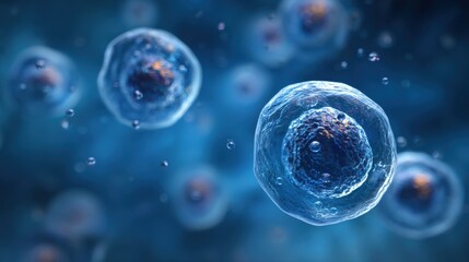 Microscopic View of Cells with Detailed Nuclear Structures