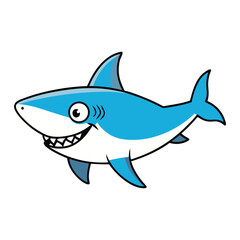 Smiling Shark Cartoon Mascot Character