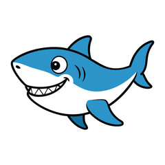 Obraz premium Smiling Shark Cartoon Mascot Character