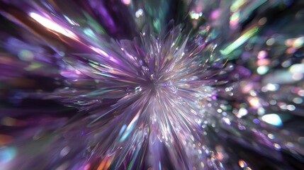 Radiant Crystal Burst: A Close-Up of Sparkling, Multicolored Crystals