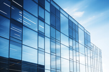 Modern glass office building with reflective glass