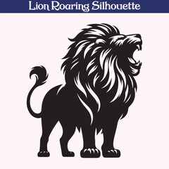 Lion roaring silhouette vector illustration