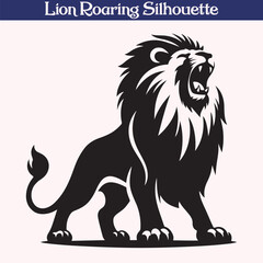 Lion roaring silhouette vector illustration