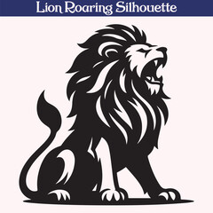 Lion roaring silhouette vector illustration
