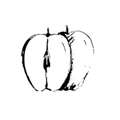 black sketch illustration of fruits