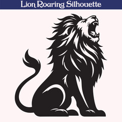 Lion roaring silhouette vector illustration