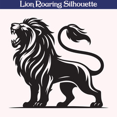 Lion roaring silhouette vector illustration