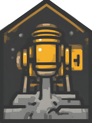 Fototapeta premium Shotcrete machine vector icon in glyph style