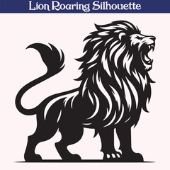 Lion roaring silhouette vector illustration