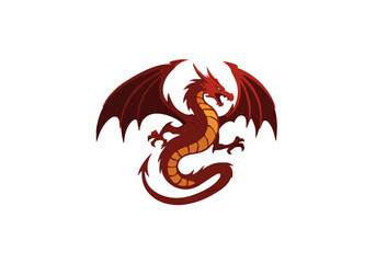 Obraz premium red chinese dragon