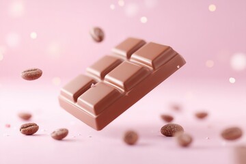 Fototapeta premium 3d rendered object celebrating world chocolate day on bright background with ample copy space