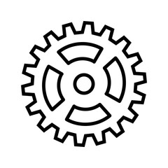 sprocket wheel icon white on background