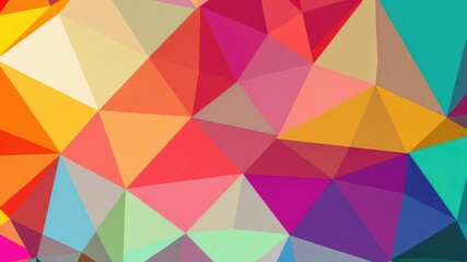 Fototapeta premium Vibrant Multi-Colored Geometric Background A Visually Appealing Design Featuring Many Angular Shapes with Complex Color Combinations